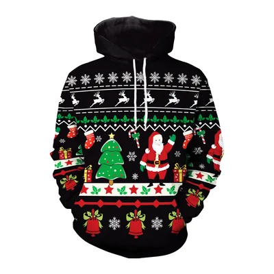 Elk Christmas Animal Print Couple Hooded Sweater Sb101098 Xl - Shop at LoveMi