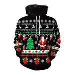 Elk Christmas Animal Print Couple Hooded Sweater - Sb101098