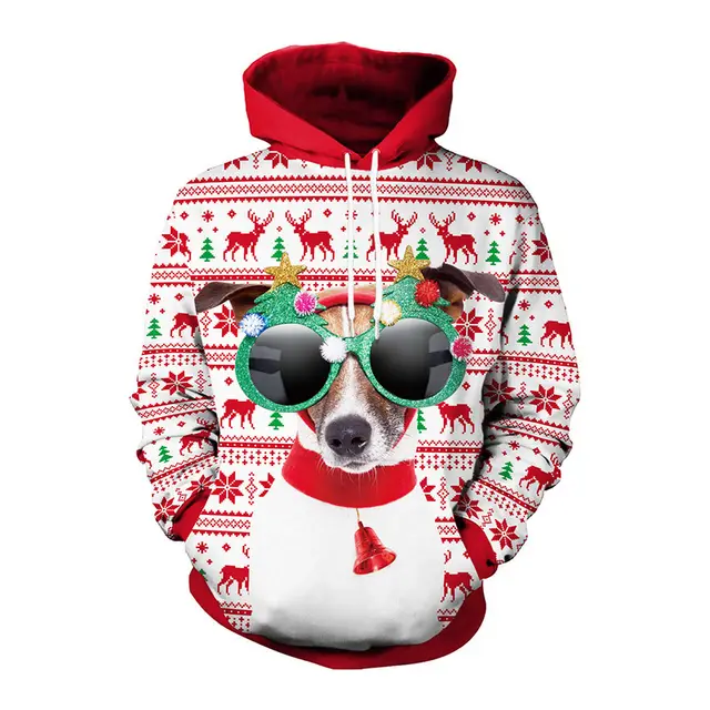 Elk Christmas Animal Print Couple Hooded Sweater Sb101127 - Shop at LoveMi