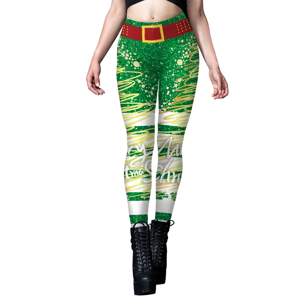 Women's Sequined Printed Striped Tight Yoga Leggings B416 1102 - Shop at LoveMi