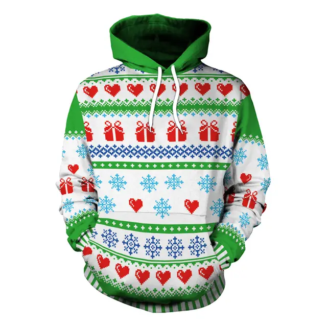 Christmas Women's Loose Versatile Hooded Creative Digital Printed Sweater Performance Dress Sb101023 - Shop at LoveMi
