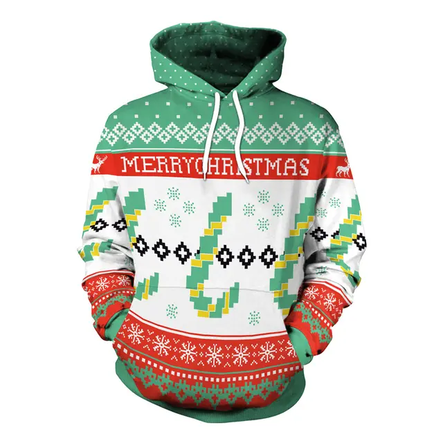 Christmas Women's Loose Versatile Hooded Creative Digital Printed Sweater Performance Dress Sb101027 - Shop at LoveMi