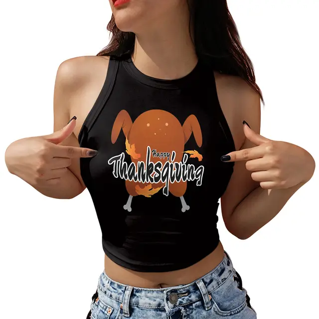 Women's Tight Letter Turkey Digital Printing Vest Ga123 1075 - Shop at LoveMi