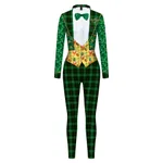 St. Patrick's Day Green Bow Digital Print Performance Dress - B142409