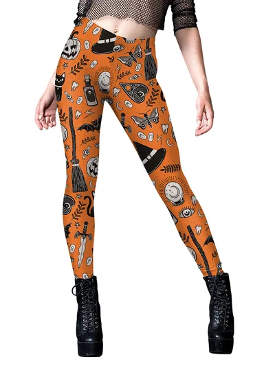 Women's Halloween Horror Hand Digital Printing Yoga Leggings B416 1050 - Shop at LoveMi