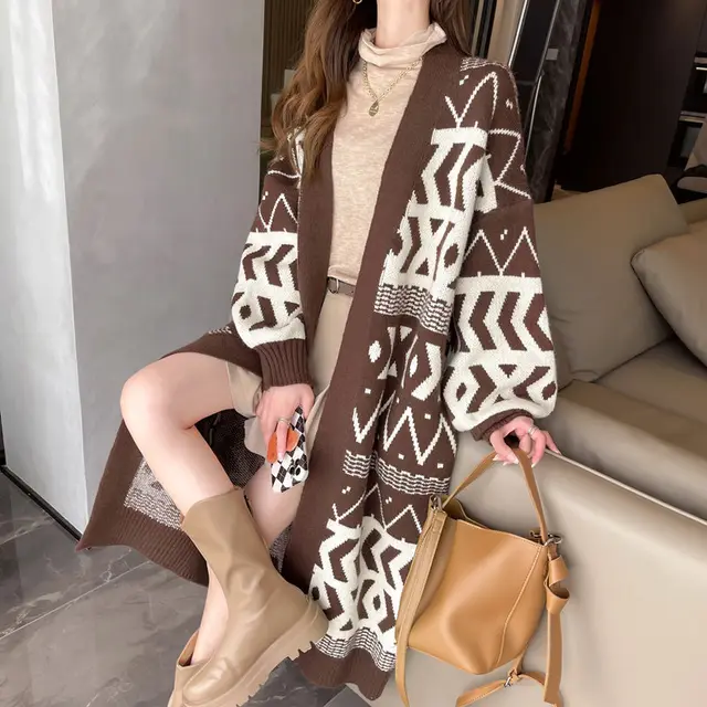 Design Sense Retro Lazy Style Sweater Coffee - Shop at LoveMi