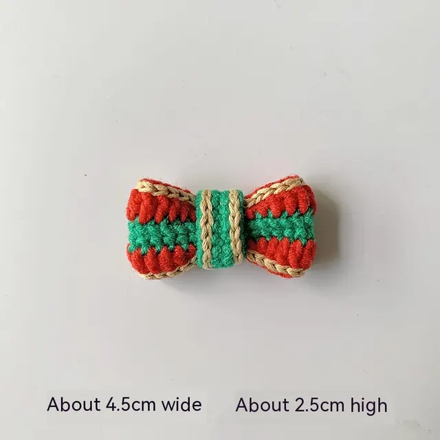 Wool Crocheted Christmas Hair Accessories Bow - Shop at LoveMi