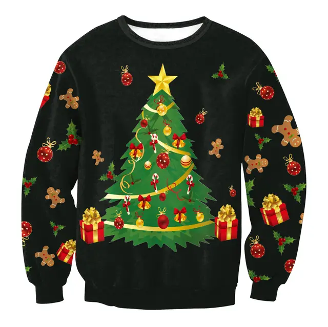 Women's Santa Claus Elk Long Sleeve Round Neck Loose Sweatshirt Swys002 - Shop at LoveMi