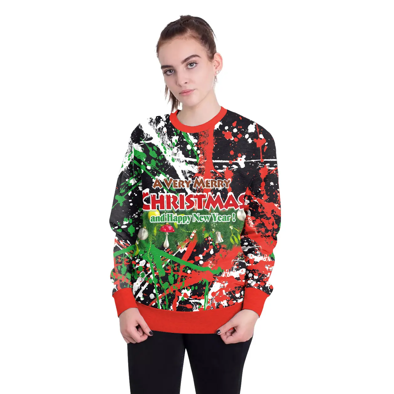 Women's Christmas 3D Digital Printed Pullover Sweatshirt - Swys031