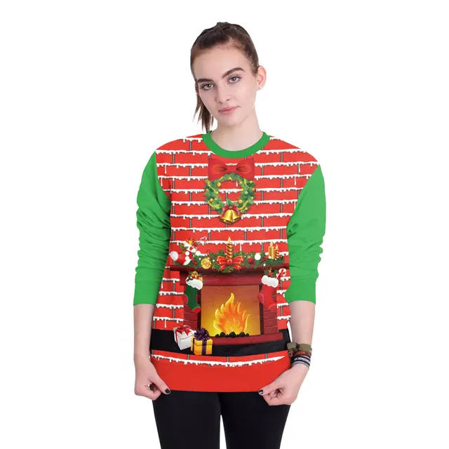 Women's Christmas 3D Digital Printed Pullover Sweatshirt Swys032 - Shop at LoveMi