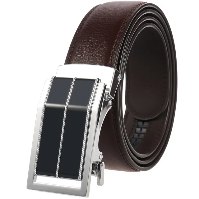 Belt Automatic Buckle Men's Business Casual Chrome Buckle Brown Belt - Shop at LoveMi