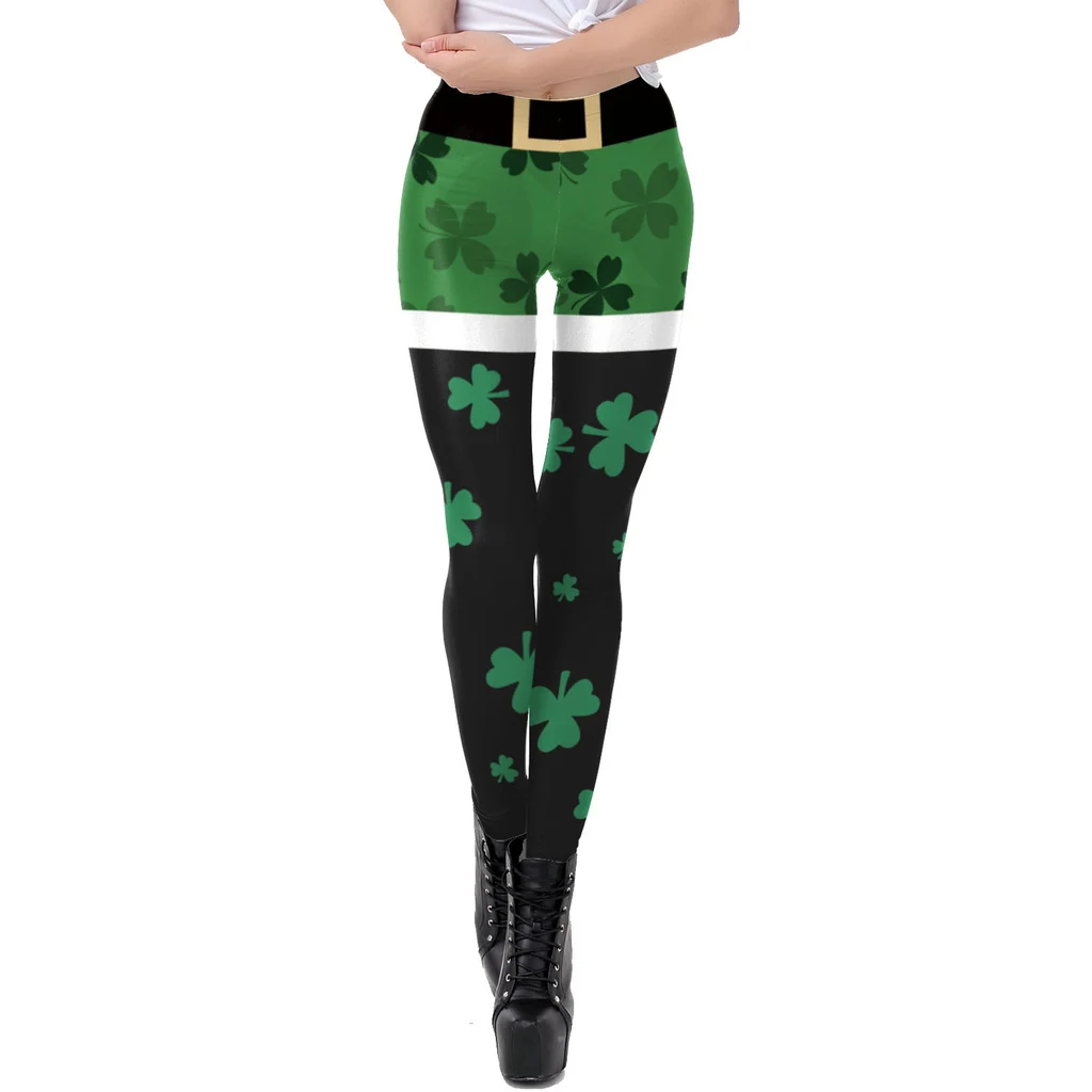 Saint Patrick's Day Matching Digital Printed Tight Waistband Sports Leggings - Kdk2010