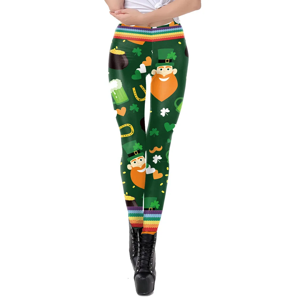 Saint Patrick's Day Matching Digital Printed Tight Waistband Sports Leggings - Kdk2015 - View 1