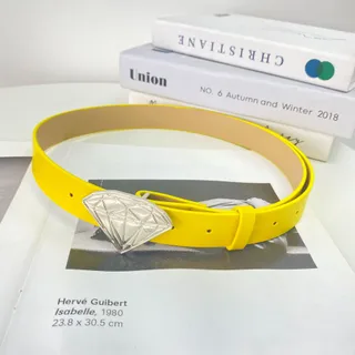 Fashionable All-match Diamond Buckle For Women Belt - Yellow