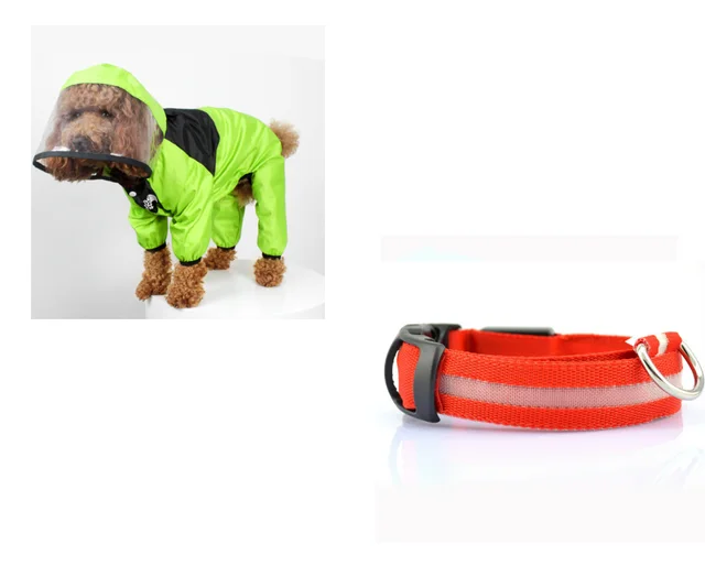 Clothes On Rainy Days Pet Poncho Green With Big Red - Shop at LoveMi