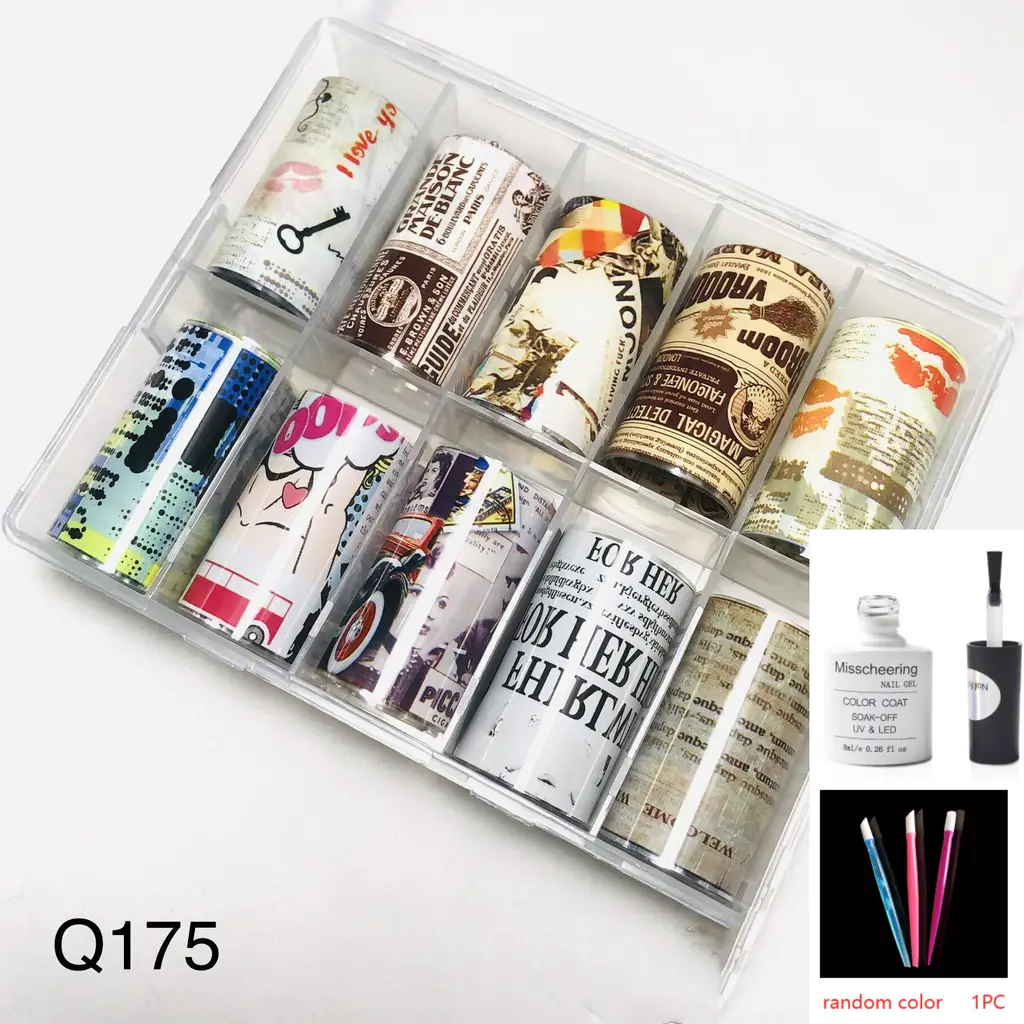 Nail Art Transfer Foils Set Of 12 - Q175 Set