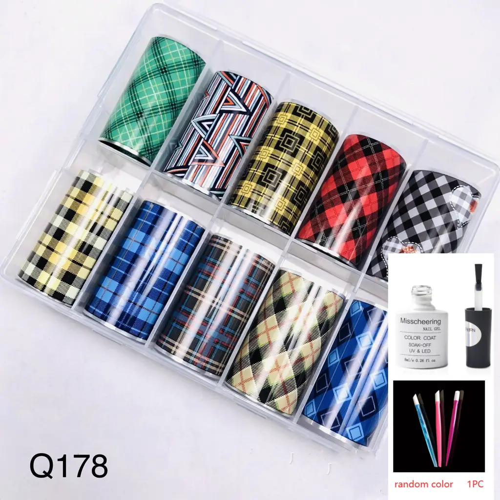 Nail Art Transfer Foils Set Of 12 - Q178 Set
