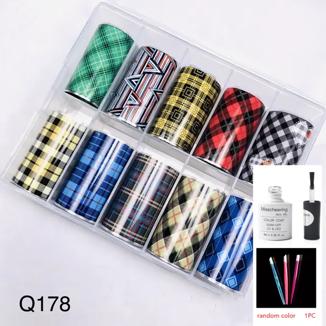 Nail Art Transfer Foils Set Of 12 Q178 Set - Shop at LoveMi