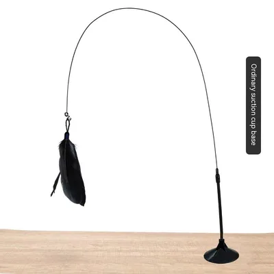Cat Toy Long Brush Holder Suction Cup With Bell Ordinary Sucker Black Fur - Shop at LoveMi