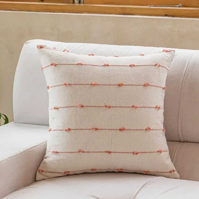 Home Fashion Simple Cotton Blype Sofa And Bed Cushions Pillow Cover Rose Pink - Shop at LoveMi