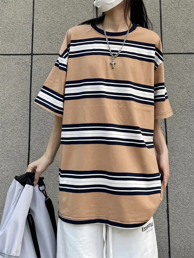 Lazy And Loose Fitting Men's And Women's Casual Short Sleeves Camel - Shop at LoveMi