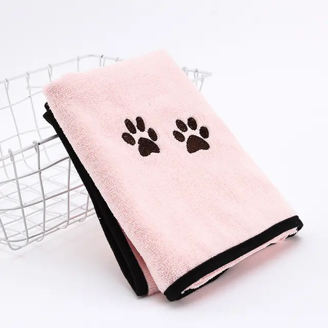 Solid Color Printed Microfiber Pet Towel Pink - Shop at LoveMi