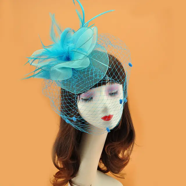 Women's British Elegant Retro Veil Top Hat Sky Blue - Shop at LoveMi