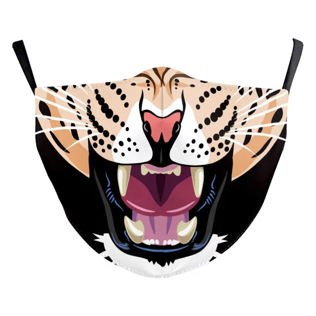 Wansheng Digital Printing Face Animal Tiger Ear Hanging Double layer Mask B178 1357 - Shop at LoveMi