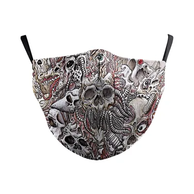 Digital Printing Wansheng Ghost Face Skull Double layer Dust Mask B178 079 - Shop at LoveMi