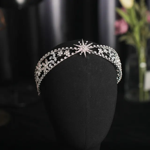 Bridal Crown Headdress Rhinestone Zircon Headband Light Luxury Wedding Wedding Accessories White - Shop at LoveMi