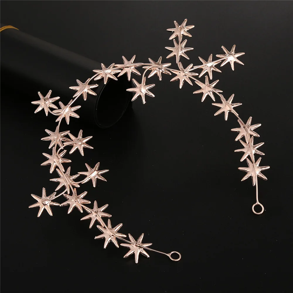 New Bridal Headdress High end Rhinestone Seven star Hair Accessories Starry Hair Band Rose Gold - Shop at LoveMi