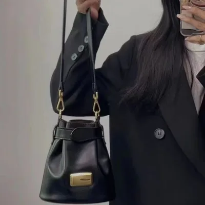 Commuter Shoulder Cylinder Crossbody Bag Black - Shop at LoveMi