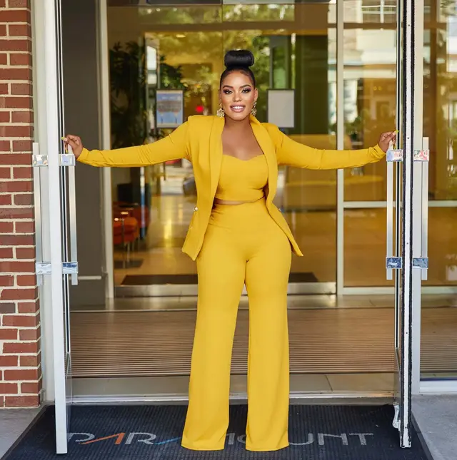 Women's Solid Color Trousers Three piece Suit Yellow - Shop at LoveMi