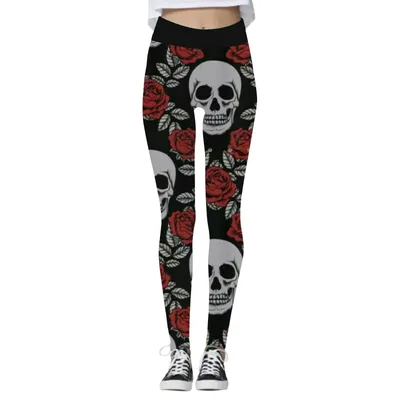 Halloween Women's Yoga Pants Pumpkin Skull Wmyjk0211 - Shop at LoveMi