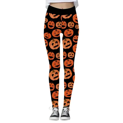 Halloween Women's Yoga Pants Pumpkin Skull Wmyjk025 - Shop at LoveMi