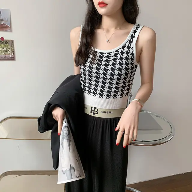 Women's Korean style Knitted Camisole White - Shop at LoveMi