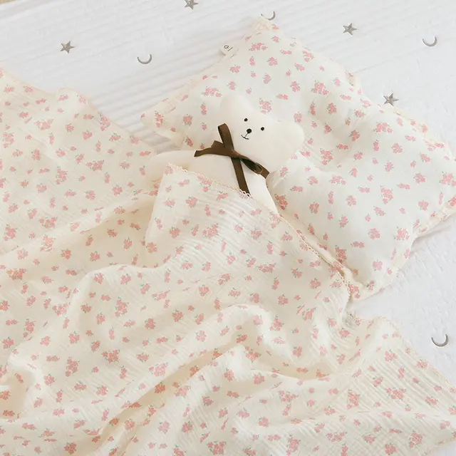 Double Layer Pure Cotton Baby Summer Thin Duvet Blanket Bath Towel Cherry Blossom 2 Layers Thin - Shop at LoveMi