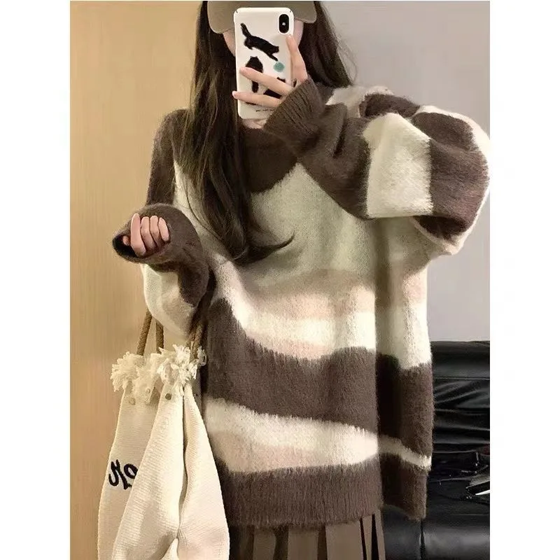 Women's Contrast Color Brushed Cows Pattern Sweater - Shop at LoveMi