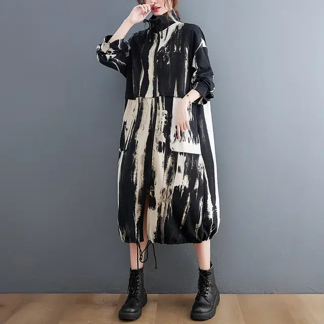 Mid length Versatile Casual Printed Jacket Color - Shop at LoveMi