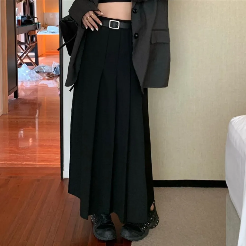 High Waist Pleated Women's Skirt Autumn New Black - Shop at LoveMi