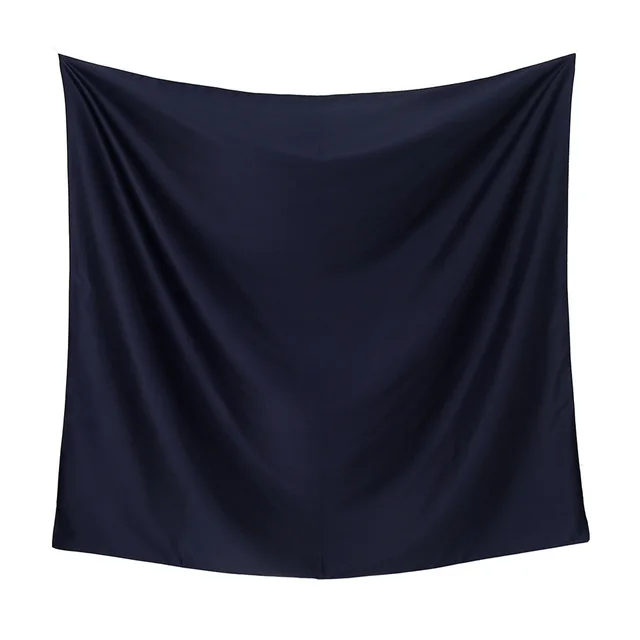 Malaysian Fashion Artificial Silk Subchromin Square Scarf Headcloth Women 26 Navy Blue - Shop at LoveMi