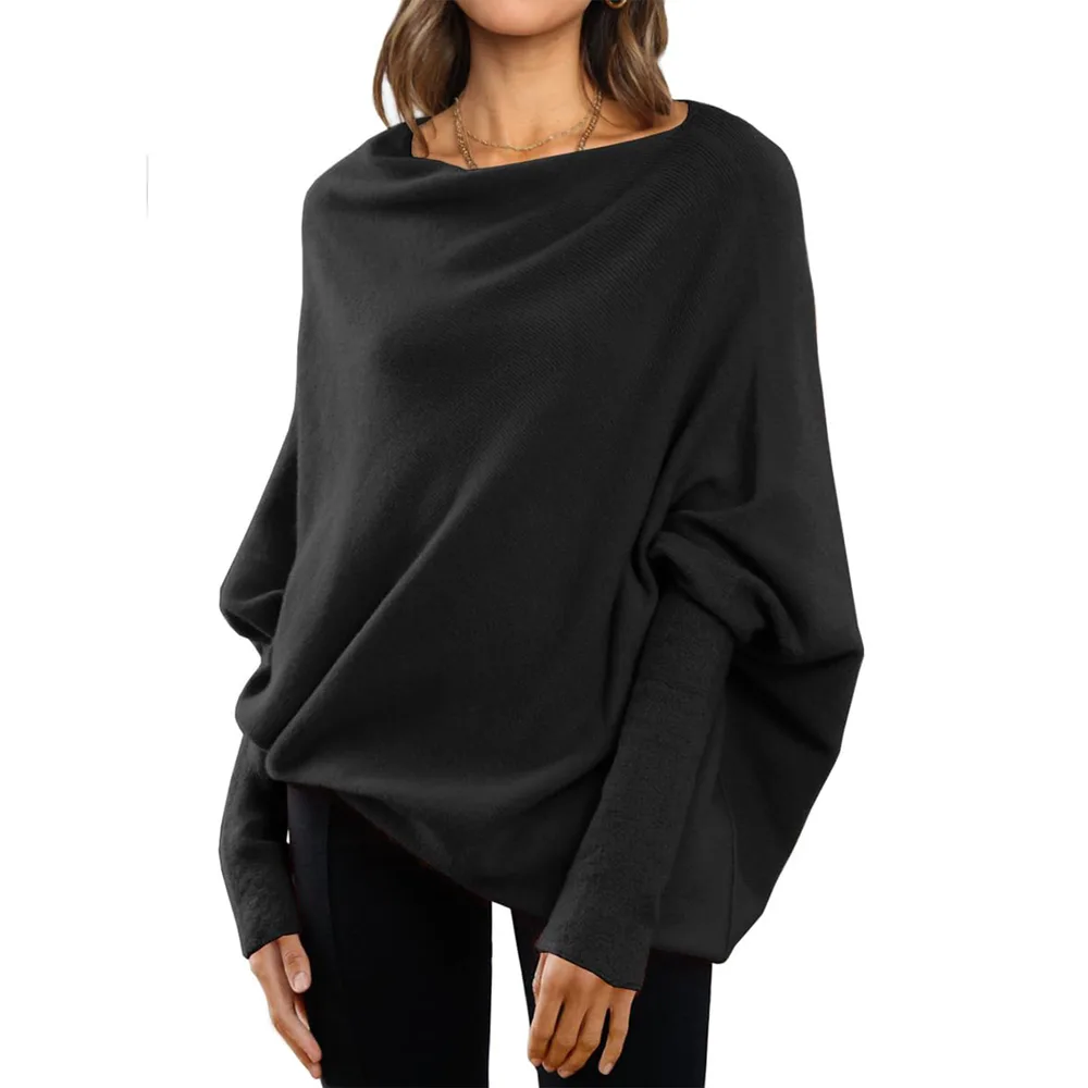 Solid Color Casual Sweater Black - Shop at LoveMi