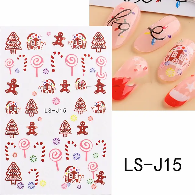 Manicure 3D Back Glue Cartoon Cute Christmas Tree Ls J15 Bare Clip - Shop at LoveMi