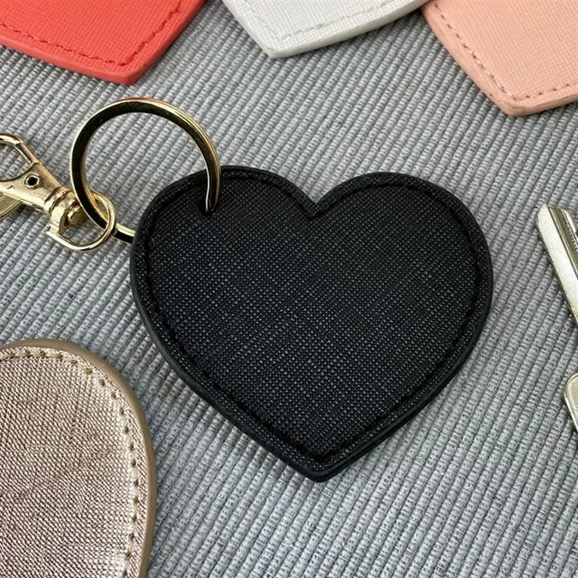 PU Heart shaped Leather Key Chain Black - Shop at LoveMi
