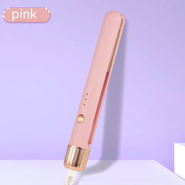 Mini Portable Two in one Small Hair Straightener Pink European Standard - Shop at LoveMi