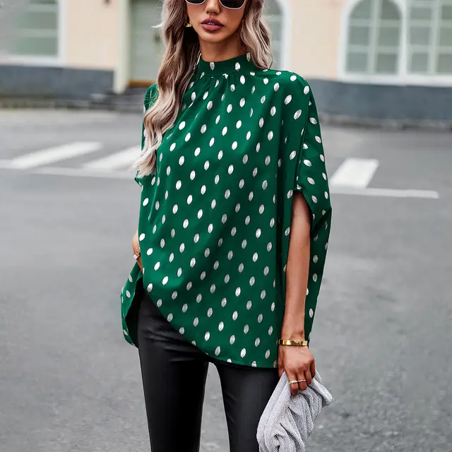 Women's Autumn Temperament Commute Design Sense Long Sleeve Tops Shirt Green - Shop at LoveMi