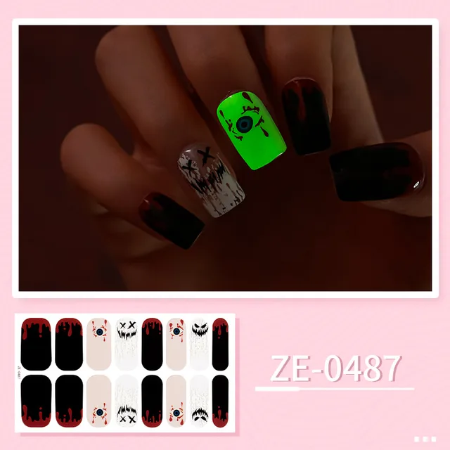 Apply Oil Film Fluorescent Nail Enhancement Sticker Glow At Night Ze 0487 - Shop at LoveMi