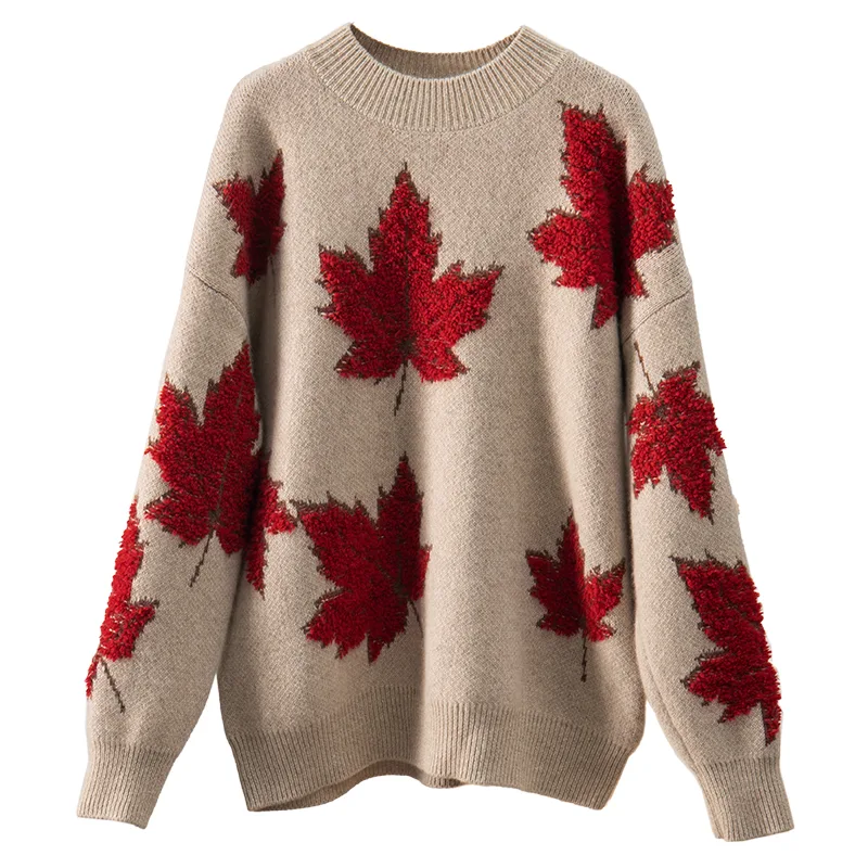 Autumn And Winter Cashmere Sweater Women's Apricot - Shop at LoveMi