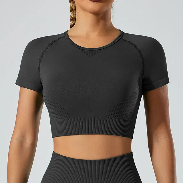 Sports Underwear Yoga Pants Top Black, Short Sleeve - Shop at LoveMi