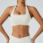 Floral White Halter Bra